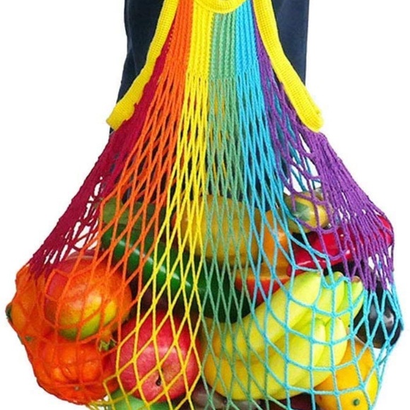 UNIQUE RAINBOW Mesh Cotton Tote - Picture 6 of 9